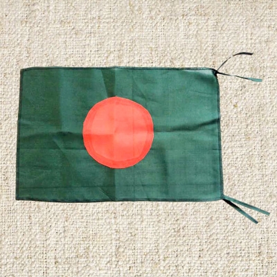 Picture of Premium 1.5ft x 1ft National Flag Bangladesh Direct Factory Supply Set B Chinese Clothe Potaka Best for Any Program Indicate Patriotism Show Respect Victory/Independence Day Craft Stationery Product Red And Green Color-Ideal Gift Item Category