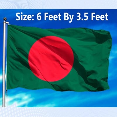 Picture of Premium 6ft x 3.5ft National Flag Bangladesh Direct Factory Supply Set B Chinese Clothe Potaka Best for Any Program Indicate Patriotism Show Respect Victory/Independence Day Craft Stationery Product Red And Green Color-Ideal Gift Item Category