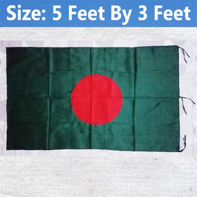 Picture of (5 By 3) Feet National Flag Bangladesh Factory Direct Supply Set A Chinese Clothes Potaka Best for Anyone Program Indicate Patriotism Showing Respect Victory / Independence Day Craft Stationery Products Red And Green Color - Ideal Gift Item Category