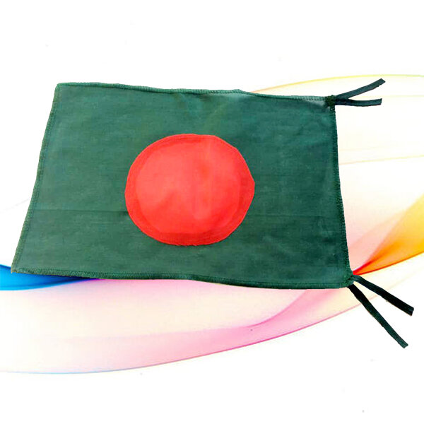 Picture of 1 ft x 8 inch National Flag Bangladesh Factory Direct Supply Set C Chinese Cloth Potaka Best for Anyone Program Patriotism Show Respect Victory/Independence Day Craft Stationery Product Red Green Color-Ideal Category Combo Offer (2 PCS Headband Free Gift)
