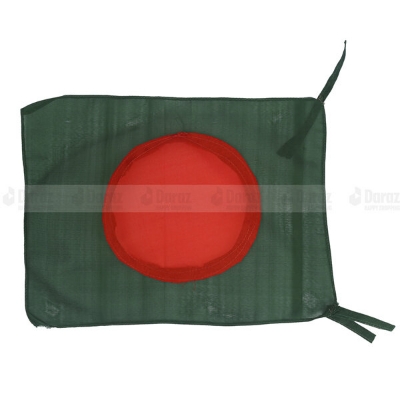 Picture of Premium 1 foot By 8 inch National Flag Bangladesh Direct Factory Supply Set D China Cloth Potaka for Any Program Patriotism Show Respect Victory/Independence Day Craft Stationery Red Green Color-Ideal Category Combo Offer [Free Gift 2 PCS Headband]