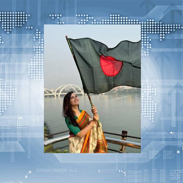 Picture of Premium (5 By 3) Feet National Flag Bangladesh Direct Factory Supply Set D China Cloth Potaka for Any Program Patriotism Show Respect Victory/Independence Day Craft Stationery Red Green Color-Ideal Category Combo Offer [Free Gift 2 PCS Headband]