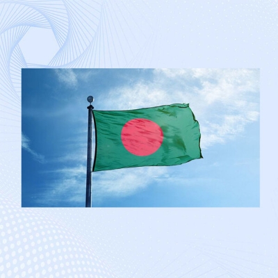 Picture of 6ft x 3.5ft National Flag Bangladesh Factory Direct Supply Set C Chinese Cloth Potaka Best for Any Program Patriotism Respect Victory/Independence Day Craft Stationery Product Red Green Color-Ideal Category Combo Offer (2 PCS Headband Free Gift)