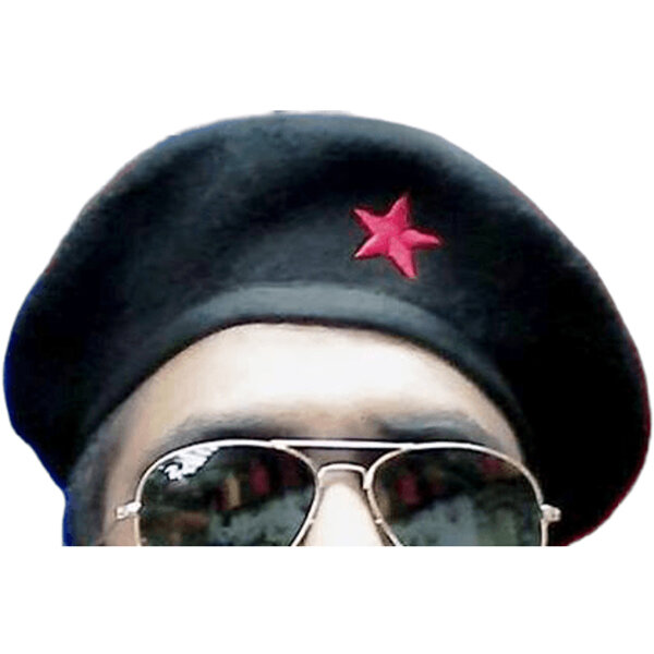 Picture of Che Guevara Hat Direct Factory Supply Cuban Revolutionary Cotton Fabric All Seasons Star Badge Military Cap Fancy Dress Party Accessories Free Size for Men Women Sports Model Black/Red Colour - One size