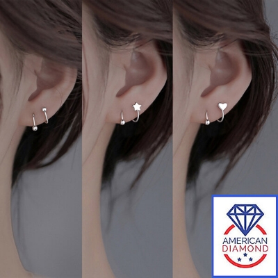 Picture of 1 Pair American Popular Spiral Earrings Direct Factory Supply Set A All Match Cool Style Spring S Shaped Kaner Dul Daily Life Jewelry Accessories Birthday Wedding Engagement Bridal Party Amazing Gift Item for Girls Women Silver Color
