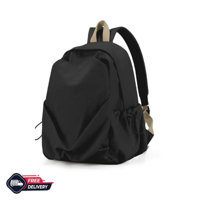 Picture of  Black Canvas Backpack for Women and Men Retro Aesthetic Rucksack Basic Backpack for High School/College Students Travel Laptop Bag