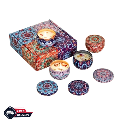 Picture of Lavender Scented Soy Candle Gift Set (4 Pcs) – Long Lasting Aromatherapy for Home