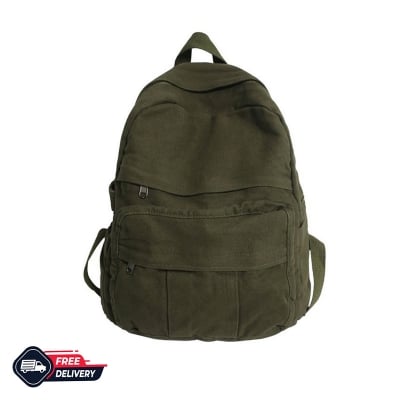 Picture of Retro Heritage Canvas Rucksack – Vintage Aesthetic College & Travel Backpack