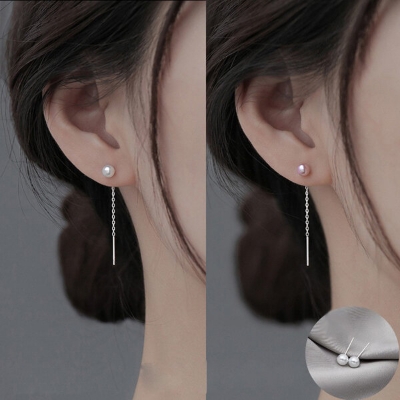 Picture of Sui Suta Pearl Earrings Set F1 Pendant Eardrop Versatile Personality Autumn Retro Kaner Dul Jewelry Accessories Birthday Wedding Engagement Bridal Party Amazing Gift Item for Female Girls White Color