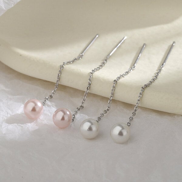 Picture of Sui Suta Pearl Earrings Set F1 Pendant Eardrop Versatile Personality Autumn Retro Kaner Dul Jewelry Accessories Birthday Wedding Engagement Bridal Party Amazing Gift Item for Female Girls White Color