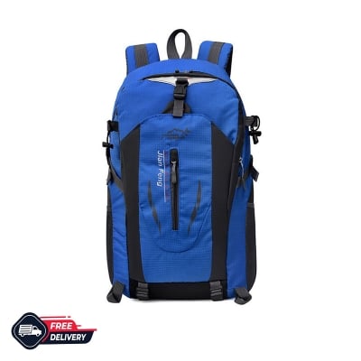 Picture of USB Charging Nylon Outdoor Travel Backpack - blue 