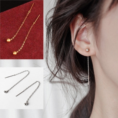 Picture of Sui Suta Bead Bean Ball Earrings Set H1 Tassel Pendant Eardrop Versatile Personality Autumn Retro Kaner Dul Jewelry Accessories Birthday Wedding Engagement Bridal Party Amazing Gift Item for Female Girls Gold/Silver Color