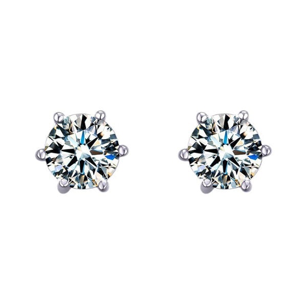 Picture of Six-Claw Round One Stone Zircon Earrings Set L1 Hollow Tassel Pendant Snowflake Eardrop Versatile Personality Autumn Retro Kaner Dul Jewelry Accessories Birthday Wedding Engagement Bridal Party Amazing Gift Item for Female Girls White Color
