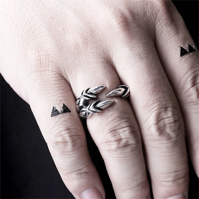Picture of Adjustable Creative Bird Leg Finger Ring Set D1 Versatile Personality Autumn Retro Angti Daily Life Jewelry Accessories Birthday Wedding Engagement Bridal Party Amazing Gift Item for Men and Women Gold Silver Mixed Color