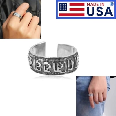 Picture of American Adjustable Popular Antique Letter Finger Ring Direct Factory Supply Set i Stylish Versatile Personality Autumn Retro Angti Jewelry Accessories Birthday Wedding Engagement Bridal Party Amazing Gift for Men and Women Silver Color
