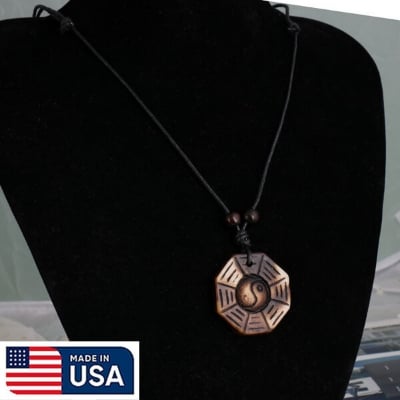 Picture of American Popular Yan in Pendant Direct Factory Supply All-Match Necklace Geometry Shaped Mala with Locket Stall Temple Exhibition Hot Selling Jewelry Accessories Birthday Party Amazing Gift Item For Male/Female Brown and White Color