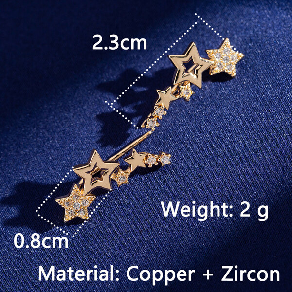 Picture of 1 Pair Popular Creative Fashion Star Earrings Set N1 Hollow Tassel Eardrop Versatile Personality Autumn Retro Kaner Dul Jewelry Accessories Birthday Wedding Engagement Bridal Party Amazing Gift Item for Women Gold Color