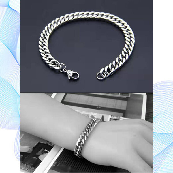 Picture of Simple Hip Hop Electroplating Chain Bracelet Set D1 Temple Exhibition Hot Selling Autumn Retro Brelet Jewelry Accessories Birthday Wedding Engagement Bridal Party Bracelat Amazing Gift Braslete Bangles Silver Color for All