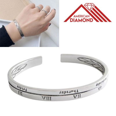 Picture of American Hot Selling Roman Numeral Adjustable Bracelet Direct Factory Sales Set F Temple Exhibition Electroplating Brelet Jewelry Accessories Birthday Wedding Engagement Bridal Party Bracelat Amazing Gift Braslete Bangles for All Silver Color