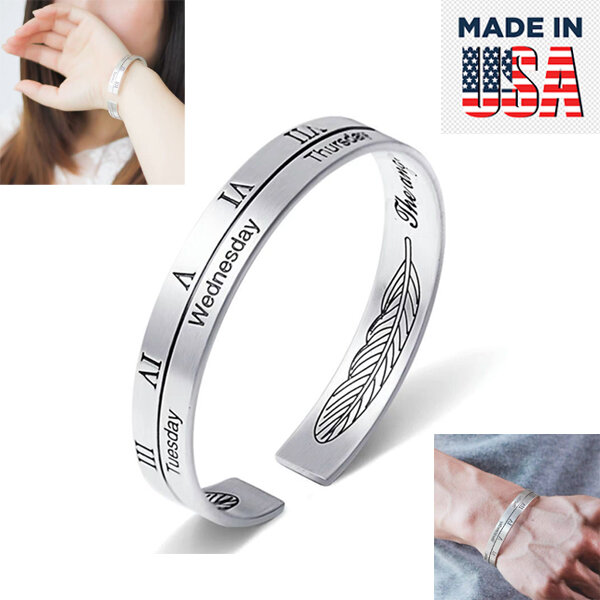 Picture of American Hot Selling Roman Numeral Adjustable Bracelet Direct Factory Sales Set F Temple Exhibition Electroplating Brelet Jewelry Accessories Birthday Wedding Engagement Bridal Party Bracelat Amazing Gift Braslete Bangles for All Silver Color