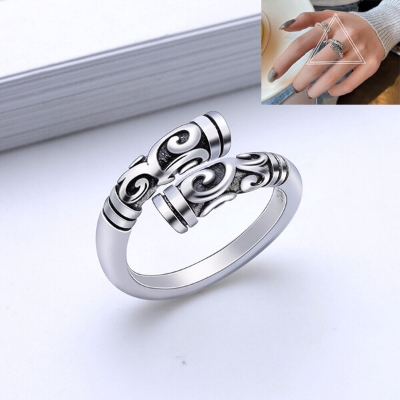 Picture of Hot Selling Montara Finger Ring Adjustable Set H1 Electroplating Angti Temple Exhibition Autumn Jewelry Accessories Birthday Wedding Engagement Bridal Party Amazing Gift Item Silver Color for All