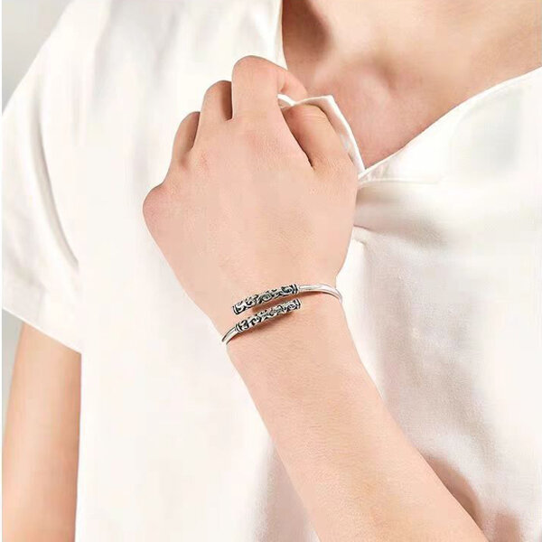 Picture of Hot Selling Montara Bracelet Adjustable Set H1 Temple Exhibition Electroplating Brelet Jewelry Accessories Birthday Wedding Engagement Bridal Party Bracelat Amazing Gift Item Braslete Bangles for Men/Women Silver Color