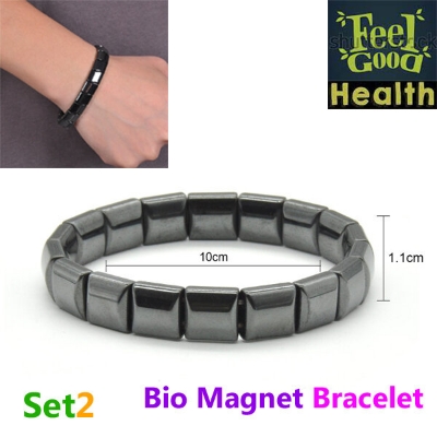 Picture of Bio Magnetic Bracelet Adjustable Set 2A Natural Hematite Stone Brelet Jewelry Birthday Wedding Engagement Bridal Party Bracelat Amazing Gift Braslete Bangles Black Color for Men Women