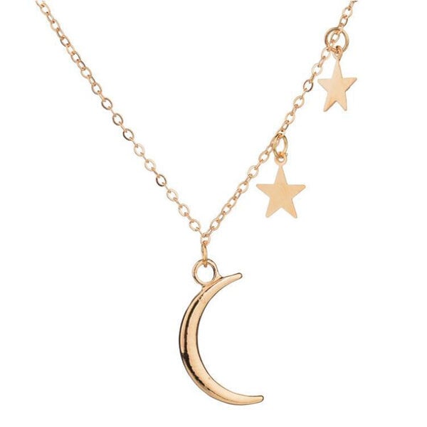 Picture of Hot Selling Star Moon Chain With Locket 24K Gold Water Drop Set D All-Match Pendant Necklace Versatile Personality Exhibition Autumn Mala Popular Jewelry Accessories Birthday Wedding Engagement Bridal Party Amazing Gift Item Gold/Silver Color for All