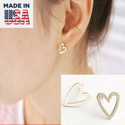 Picture of 1 Pair American Popular Love Queen Heart-Shaped Earrings Direct Factory Sales 24K Gold Water Drop Set P Hollow Eardrop Versatile Personality Kaner Dul Hot Selling Jewelry Accessories Birthday Wedding Engagement Bridal Party Amazing Gift Gold Color