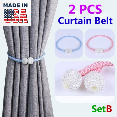 Picture of 2 PCS American Popular Pearl Buckle Curtain Belt Factory Direct Sales Set B Double-Headed Cotton Door and Window Parda Barrier Tie Rope Non Clip/Hook Handmade Kushikata Accessories Hot Selling Cottage Home Decorative Lanyard Amazing Gift Multicolor