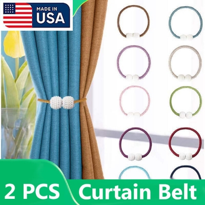 Picture of 2 PCS American Popular Pearl Buckle Curtain Belt Factory Direct Sales Set B Double-Headed Cotton Door and Window Parda Barrier Tie Rope Non Clip/Hook Handmade Kushikata Accessories Hot Selling Cottage Home Decorative Lanyard Amazing Gift Multicolor