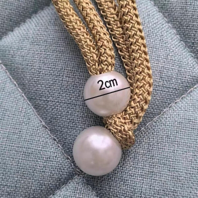 Picture of 2 PCS Hot Selling Pearl Curtain Belt Set C1 Double Headed Long Tassel Cotton Door and Window Parda Barrier Tie Rope Non Clip/Hook Handmade Kushikata Popular Accessories Cottage Home Decorative Lanyard Amazing Gift Item Multicolor