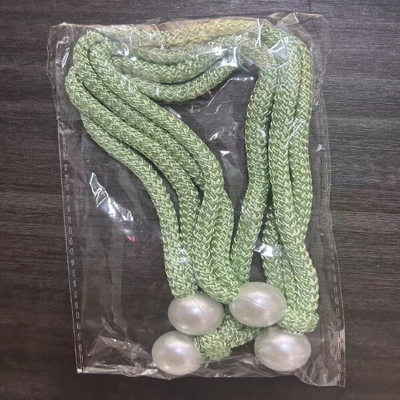 Picture of 2 PCS Hot Selling Pearl Curtain Belt Set C1 Double Headed Long Tassel Cotton Door and Window Parda Barrier Tie Rope Non Clip/Hook Handmade Kushikata Popular Accessories Cottage Home Decorative Lanyard Amazing Gift Item Multicolor