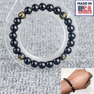 Picture of American Popular Mantra Bracelet Adjustable Factory Direct Sales Set i Temple Exhibition Hot Selling Brelet Jewelry Accessories Birthday Wedding Engagement Bridal Party Bracelat Amazing Gift Item Braslete Bangles for Men Women Black Color