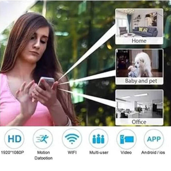 Picture of Premium Rechargeable Battery Mini Camera Full HD 1080P 4K WiFi Wholesale X5 Wireless CCTV Night Vision 140 Wide Angle Video Recorder Sound Detector Monitoring Safety Security Usb Micro IP Motion Mobile App Professional Remote Cam Black Colored
