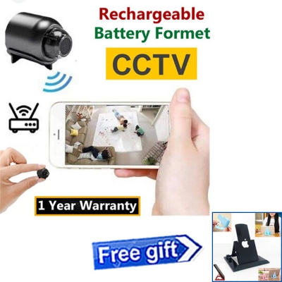 Picture of Super Premium Rechargeable Battery X5 Mini Camera Full HD 1080P 4K WiFi Wholesale Wireless CCTV Night Vision 140 Wide Angle Lens Video Recorder Sound Detector for Safety Security IP Controlled Professional Cam Black Color Free Gift Mobile Stand Included - Rechargeable 