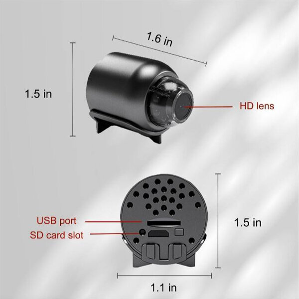 Picture of Super Premium Rechargeable Battery X5 Mini Camera Full HD 1080P 4K WiFi Wholesale Wireless CCTV Night Vision 140 Wide Angle Lens Video Recorder Sound Detector for Safety Security IP Controlled Professional Cam Black Color Free Gift Mobile Stand Included - Rechargeable 