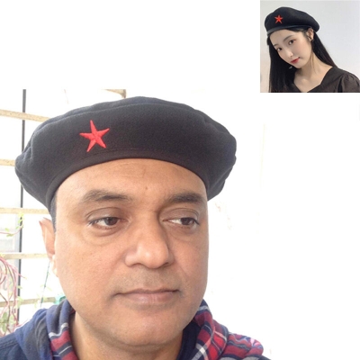 Picture of Premium Quality Che Guevara Military Style Unisex Revolution Star Cap – Black Cotton Autumn Winter All-Match Headwear for Men and Women Sports Fashion Accessory Party Hat Factory Direct Supply  - One size