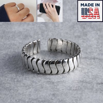 Picture of American Adjustable  Chain Finger Ring Set B All-Match Cold Style Personality Autumn Retro Angti Hot Selling Jewelry Birthday Wedding Engagement Bridal Party Amazing Gift for Men and Women Silver Color