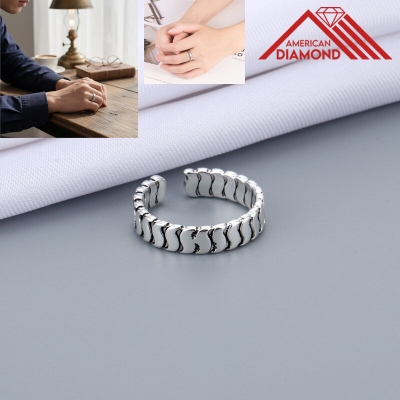 Picture of American Adjustable  Chain Finger Ring Set B All-Match Cold Style Personality Autumn Retro Angti Hot Selling Jewelry Birthday Wedding Engagement Bridal Party Amazing Gift for Men and Women Silver Color