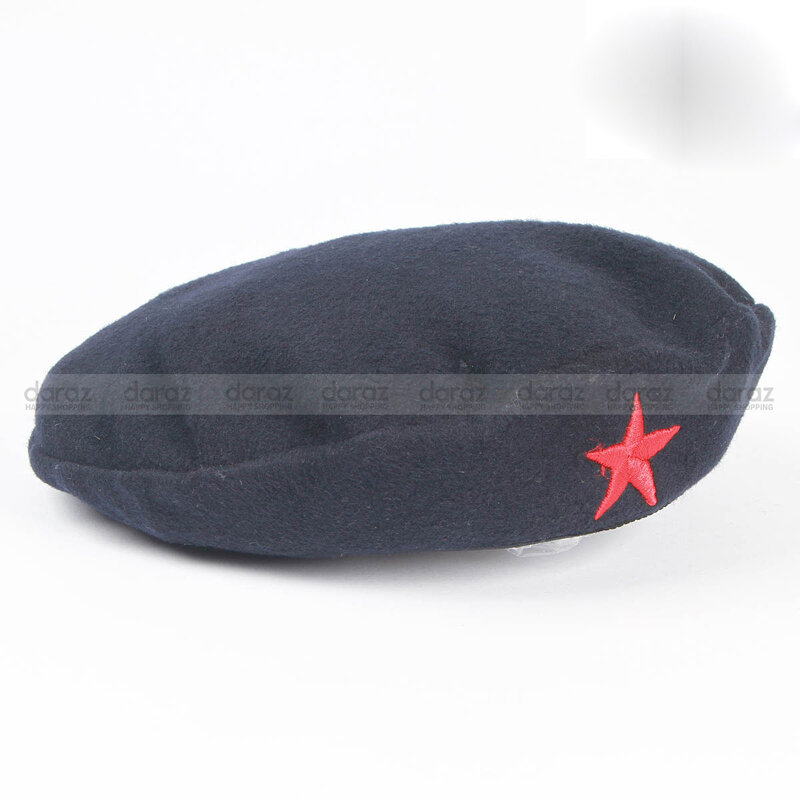 Picture of Premium Che Guevara Military Style Unisex Revolution Star Cap – Black Cotton Autumn Winter All-Match Headwear for Men/Women Sports Fashion Accessory Party Hat Factory Direct Supply + 1 Piece Finger Ring (Free Gift)  - One size
