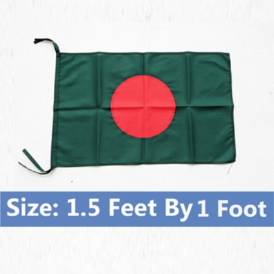 Picture of Bangladesh Flag (1.5 by 1) Feet – Premium Quality Potaka for School Presentation Victory Day Programs Decoration Creative Projects and Craft Designs Green & Red Color