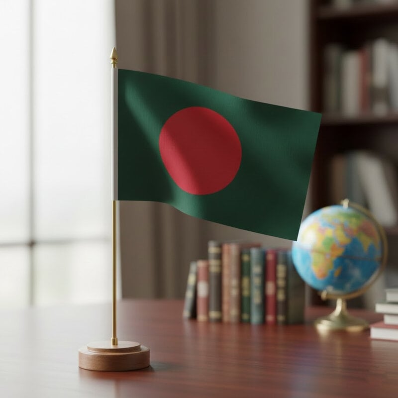 Picture of Bangladesh Flag (1 foot By 8 inch) – Factory Direct Supply Bright Green & Red Premium Quality Potaka for School Presentation Victory Day Programs Decoration Creative Projects and DIY Craft Designs | Classic Gift Item