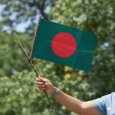 Picture of Bangladesh Flag (1 foot By 8 inch) – Factory Direct Supply Bright Green & Red Premium Quality Potaka for School Presentation Victory Day Programs Decoration Creative Projects and DIY Craft Designs | Classic Gift Item