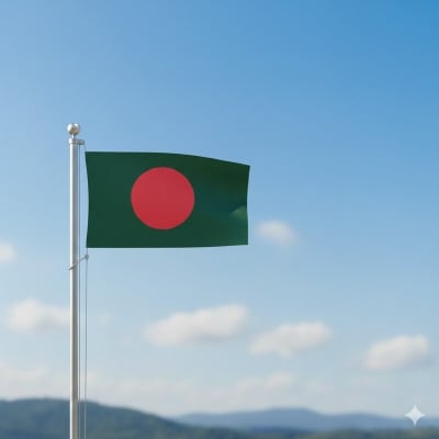 Picture of Bangladesh Flag (2.5 by 1.5) Feet – Green & Red Premium Quality Potaka for School Presentation Victory Day Programs Decoration Creative Projects and Craft Designs | Classic Gift