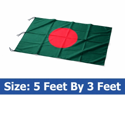 Picture of Bangladesh Flag (5 by 3) Feet – Factory Direct Supply Bright Green & Red Premium Quality Potaka for School Presentation Victory Day Programs Decoration Creative Projects and Craft Designs | Classic Gift Item