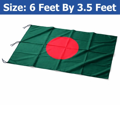 Picture of Bangladesh Flag (6 by 3.5) Feet – Green & Red Premium Quality Potaka for School Presentation Victory Day Programs Decoration Creative Projects and Craft Designs | Classic Gift