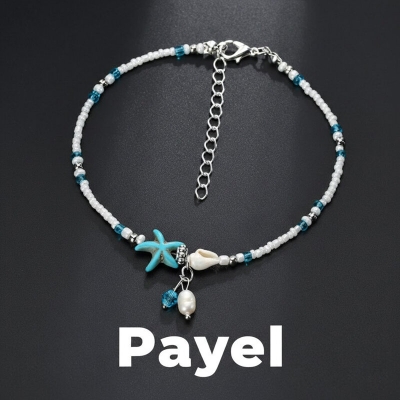 Picture of Popular Pearl Sea Star Payell Beach Inspired Autumn Retro Design Temple Chain Anklet Hanging Pendant Foot Ornament Jewelry | Birthday Wedding Engagement Bridal Party Marriage Anniversary Elegant Gift for Modern Women – Multicolor