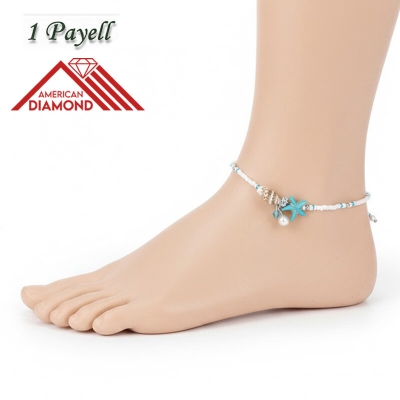 Picture of American Hot Selling Pearl Starfish Payell Beach Inspired Autumn Retro Design Temple Chain Anklet Hanging Pendant Foot Ornament Jewelry | Birthday Wedding Engagement Bridal Party Marriage Anniversary Elegant Gift for Modern Women – Multicolor