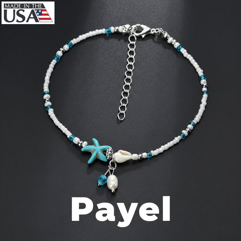 Picture of American Hot Selling Pearl Starfish Payell Beach Inspired Autumn Retro Design Temple Chain Anklet Hanging Pendant Foot Ornament Jewelry | Birthday Wedding Engagement Bridal Party Marriage Anniversary Elegant Gift for Modern Women – Multicolor
